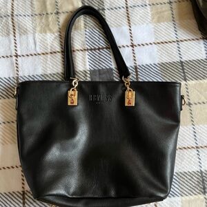 Black Leather Tote Bag